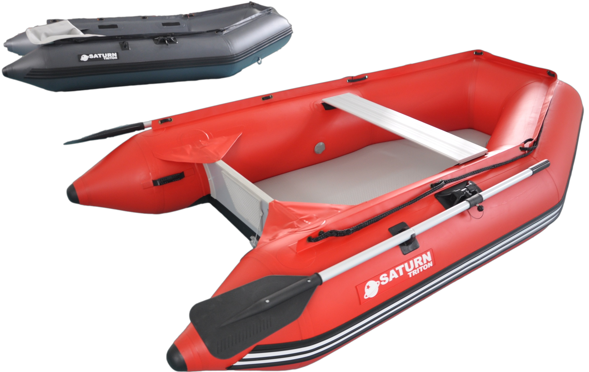 2023 8'6" Saturn Triton (TR260) Inflatable Boats - Red and Dark Grey