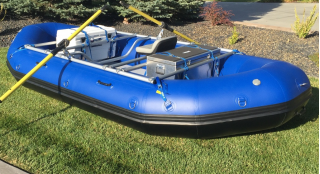 15' Saturn Whitewater Raft (Upgraded Leafield C7 Valves) with NRS Bighorn II Frame Package - Side View
