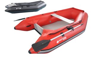 2023 8'6" Saturn Triton Inflatable Boat (TR260) - Red and Dark Grey Versions