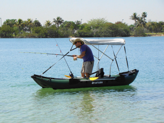 Customer Photo - 13' Saturn Fishing Kayak FK396 - Standing and Fishing