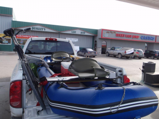 Customer Photo - Older Version 12' Saturn Raft/Kayak RED w/ Custom Frame
