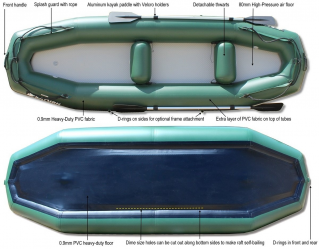 12' Saturn Raft/Kayak - RD365X Specs - (Brand New Upgraded Leafield C7 Valves and Outfitter Floor Not Shown)