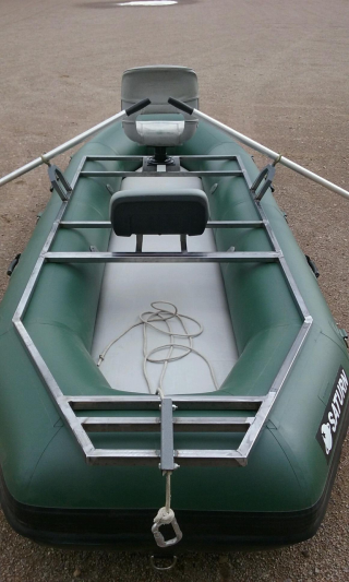 12'6" Saturn Soloquest Whitewater Raft with Custom Frame - Rear View
