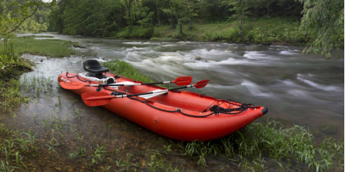 Customer Photo - Older Version 15' Red Saturn KaBoat SK470