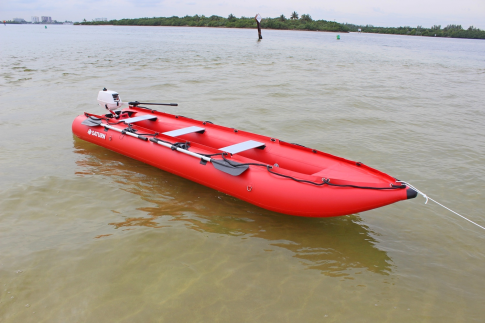 15' Saturn KaBoat SK470 - Red - On the Water
