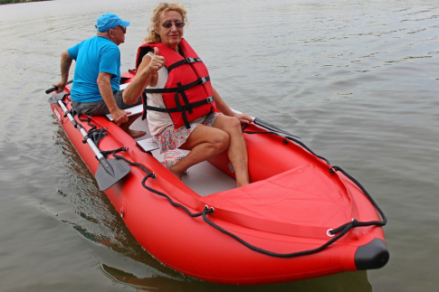 15' Saturn KaBoat SK470 - Red - On the Water